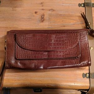 Talbots leather wristlet/clutch